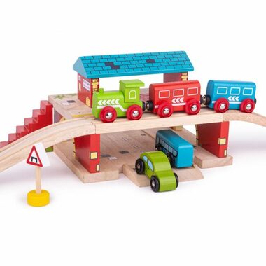 Bigjigs Rail Nádraží nad cestou / od 3 let