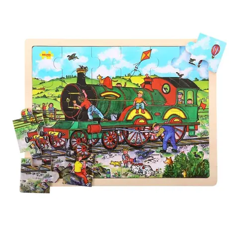 Bigjigs Toys Dřevěné puzzle vlak (24 dílků) / od 3 let