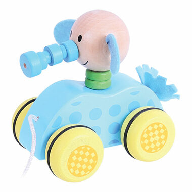 Bigjigs Toys Tahací hračka na provázku slůně / od 3 let