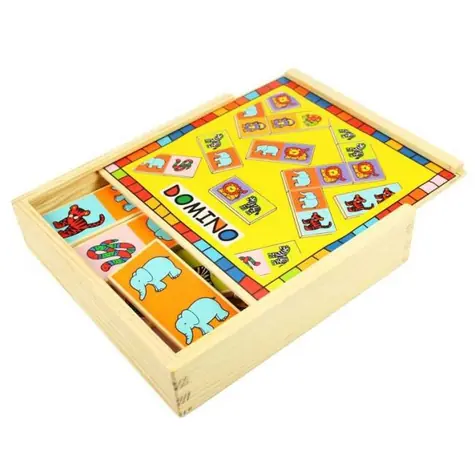 Bigjigs Toys Dřevěné domino se zvířátky / od 10 měsíců