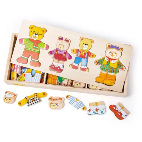 Bigjigs Toys Oblékací puzzle Medvědí rodinka / od 3 let