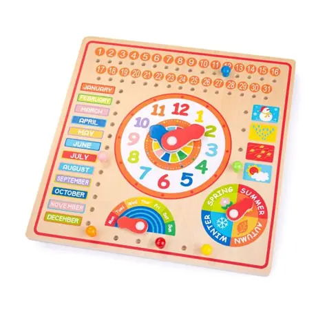Bigjigs Toys Kalendář s hodinami / od 3 let