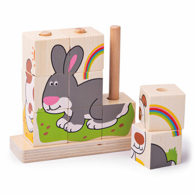 Bigjigs Baby Nasazovací kostky zvířátka / od 1 roku