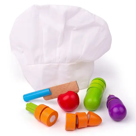 Bigjigs Toys Dřevěná krájecí zelenina s čepicí / od 18 měsíců