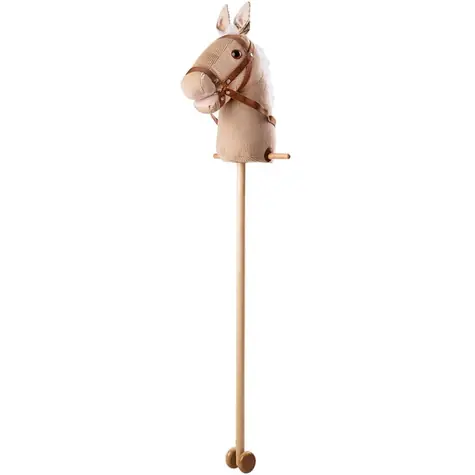 Bigjigs Toys Manšestrový kůň na tyči / od 3 let