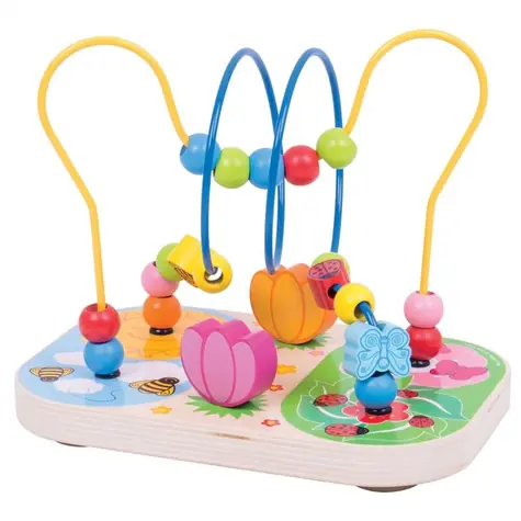 Bigjigs Baby Dřevěný motorický labyrint louka / od 12 měsíců