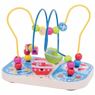 Bigjigs Baby Dřevěný motorický labyrint moře / od 12 měsíců