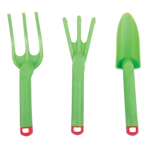 Bigjigs Toys Zahradní set nářadí plastový zelený 3ks / od 3 let