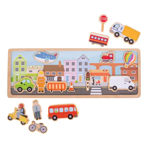 Bigjigs Toys Magnetické puzzle město / od 18 měsíců