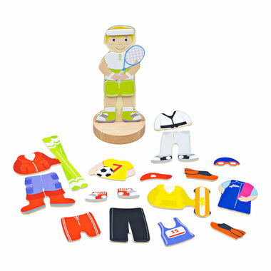 Bigjigs Toys Magnetické oblékací puzzle sportovní aktivity / od 3 let