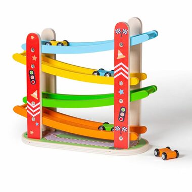Bigjigs Toys Dřevěná automobilová závodní dráha / od 3 let