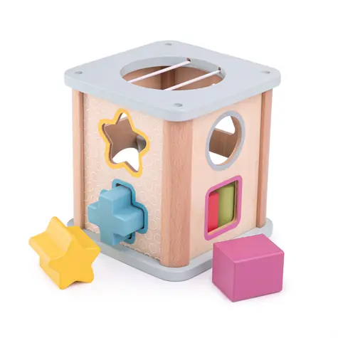 Bigjigs Toys Motorická kostka modrá / od 12 měsíců