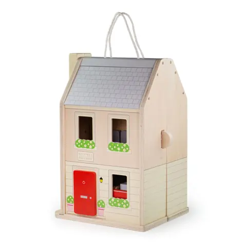 Bigjigs Toys Rozkládací domeček s příslušenstvím / od 18 měsíců