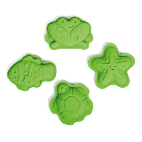 Bigjigs Toys Silikonové formičky Meadow zelená / od 18 měsíců