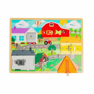 Bigjigs Toys Motorická deska každodenních dovedností / od 3 let