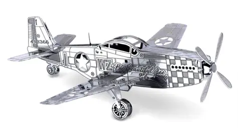 Metal Earth 3D Puzzle Letadlo Mustang P-51 / 12 dílků / od 14 let