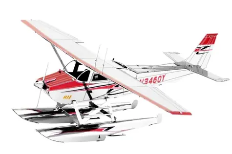 Metal Earth 3D Puzzle Cessna 182 Hydroplán / 31 dílků / od 14 let