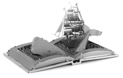 Metal Earth 3D Puzzle Kniha: Bílá velryba / 49 dílků / od 14 let