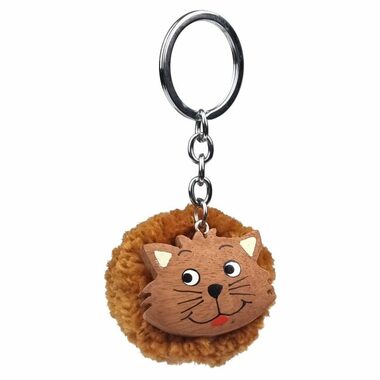 2Kids Toys Dřevěná klíčenka pompon Kočka / od 3 let