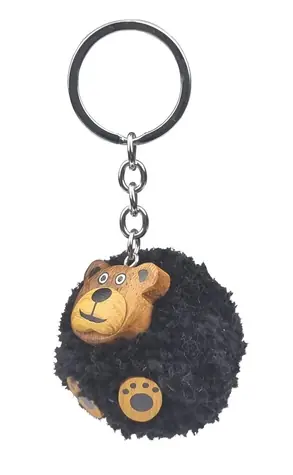 2Kids Toys Dřevěná klíčenka pompon Medvěd / od 3 let