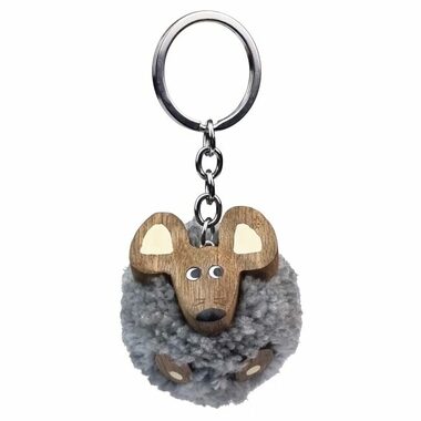 2Kids Toys Dřevěná klíčenka pompon Myš / od 3 let