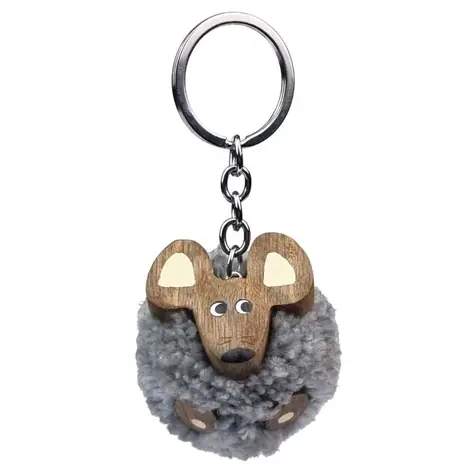 2Kids Toys Dřevěná klíčenka pompon Myš / od 3 let