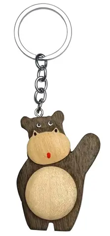 2Kids Toys Dřevěná klíčenka velká Hroch stojící / od 3 let