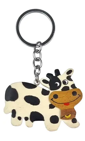 2Kids Toys Dřevěná klíčenka velká Kráva / od 3 let