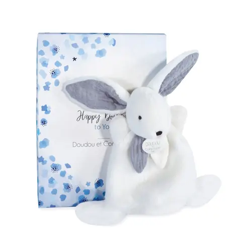 Doudou Dárková krabička modrá - mini králíček 17 cm / od 0 let