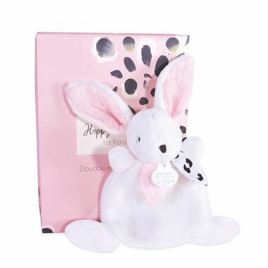 Doudou Dárková krabička růžová - mini králíček 17 cm / od 0 let