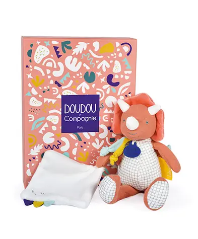 Doudou Dárková sada - dinosaurus s dečkou 25 cm / od 0 let