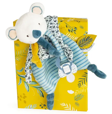Doudou Dárková sada - Hračka s úchytem na dudlík koala Yoca 20 cm / od 0 let