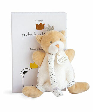 Doudou Dárková sada - Hračka s úchytem na dudlík medvídek král 15 cm / od 0 let