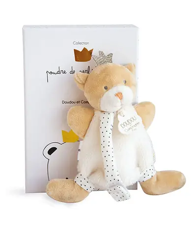 Doudou Dárková sada - Hračka s úchytem na dudlík medvídek král 15 cm / od 0 let