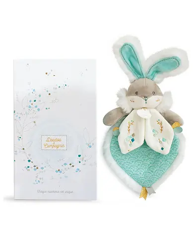 Doudou Dárková sada - Hračka tyrkysový kamarád králíček 24 cm / od 0 let