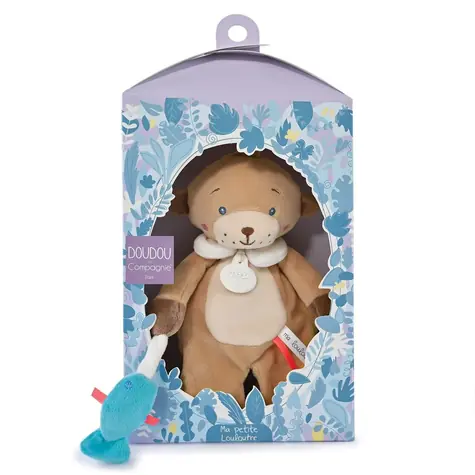 Doudou Dárková sada - Plyšová hračka medvídek s rybičkou 27 cm / od 0 let