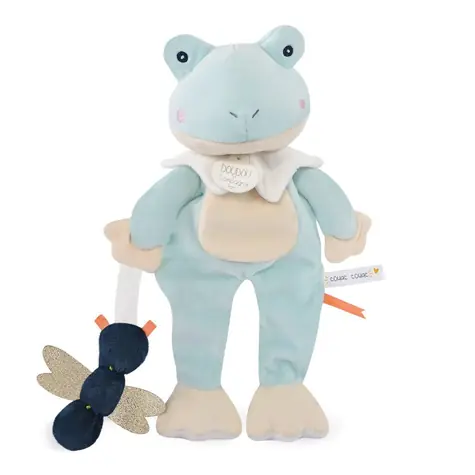 Doudou Dárková sada - Plyšová hračka žabka s vážkou 27 cm / od 0 let