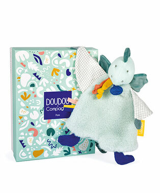 Doudou Dárková sada - Plyšový muchláček dinosaurus zelený 25 cm / od 0 let