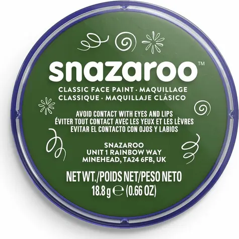 SNAZAROO Barva na obličej Tmavě zelená 18ml