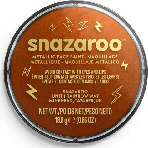 SNAZAROO Barva na obličej Metalická Měděná 18ml