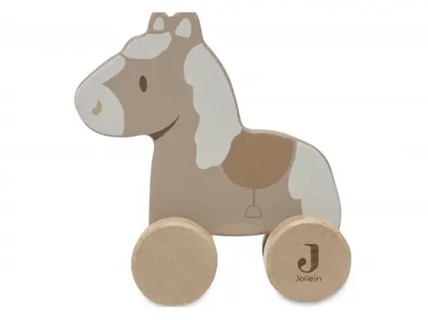 Jollein Kůň na kolečkách dřevěný Nostalgic Ride / od 12 měsíců