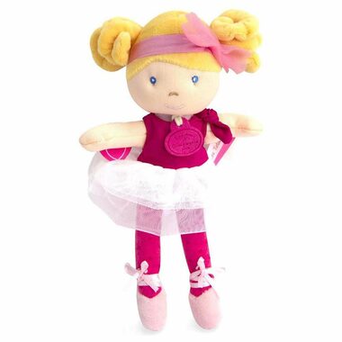 Doudou Jolijou Panenka mini baletka "Les Tutus" 23 cm tmavě růžové šaty / od 0 let