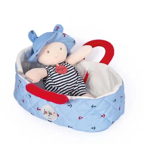 Doudou Jolijou Panenka v modré přenášecí tašce 20 cm / od 0 let