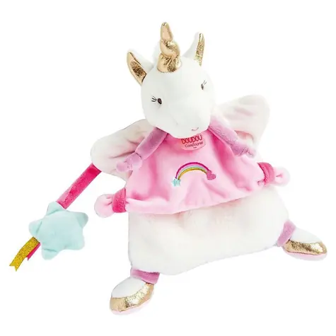 Doudou Plyšový maňuška jednorožec 25 cm / od 0 let