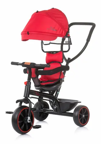 CHIPOLINO Tříkolka se stříškou Pulse 2v1 Cherry / od 1.5 roku / do 25 kg