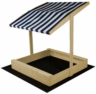 SAND TROPIC Dřevěné pískoviště se stříškou 120x120cm (přírodní) / od 6 měsíců