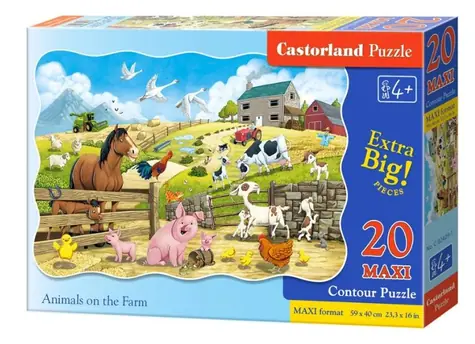 Castorland Zvířátka na farmě MAXI / 20 dílků / od 4 let
