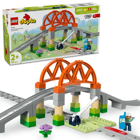 LEGO® DUPLO® 10426 Železniční most a koleje – rozšiřující sada / Počet dílků: 42 / od 2 let