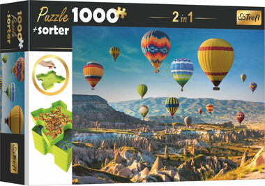 Trefl - Puzzle - 2v1 Balóny nad Kapodokií s třídičem / 1000 dílků / 68.3 x 48 cm / věk 12+