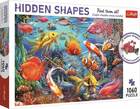 Trefl - Puzzle - Hidden Shapes: Podmořský život / 1060 dílků / 68.3 x 48 cm / věk 12+